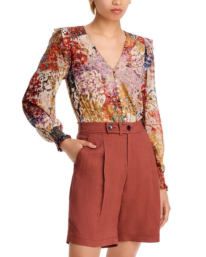 AQUA Abstract Dot Blouse - Exclusive 1