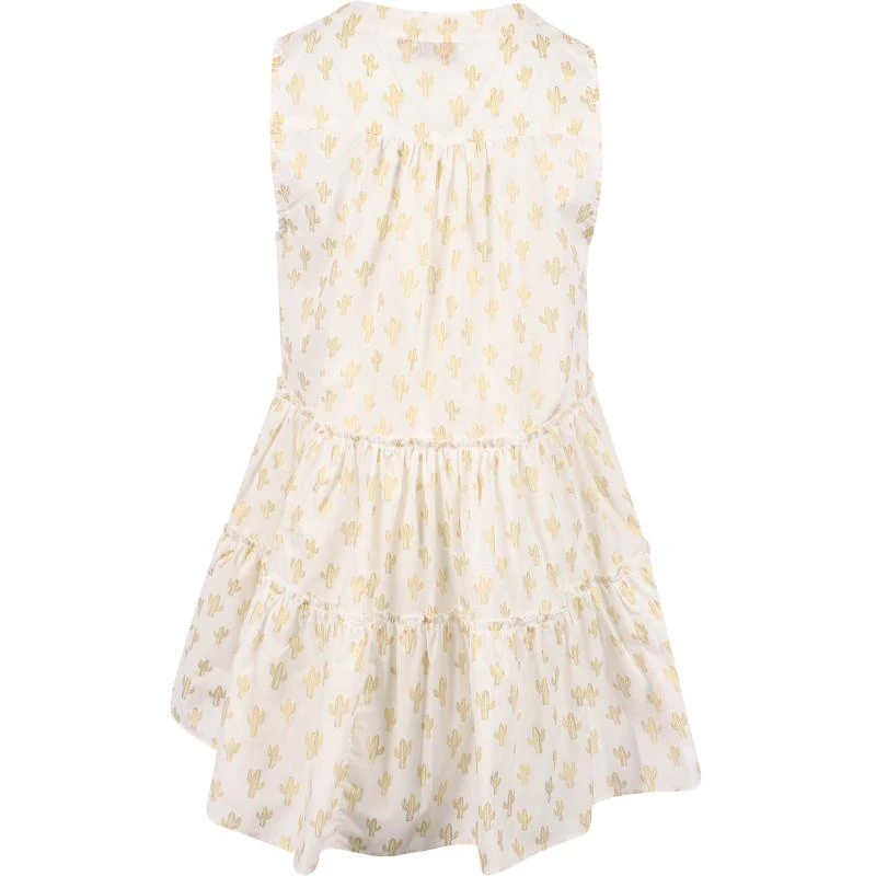 Devotion Golden cactus print all over cotton dress in white 2
