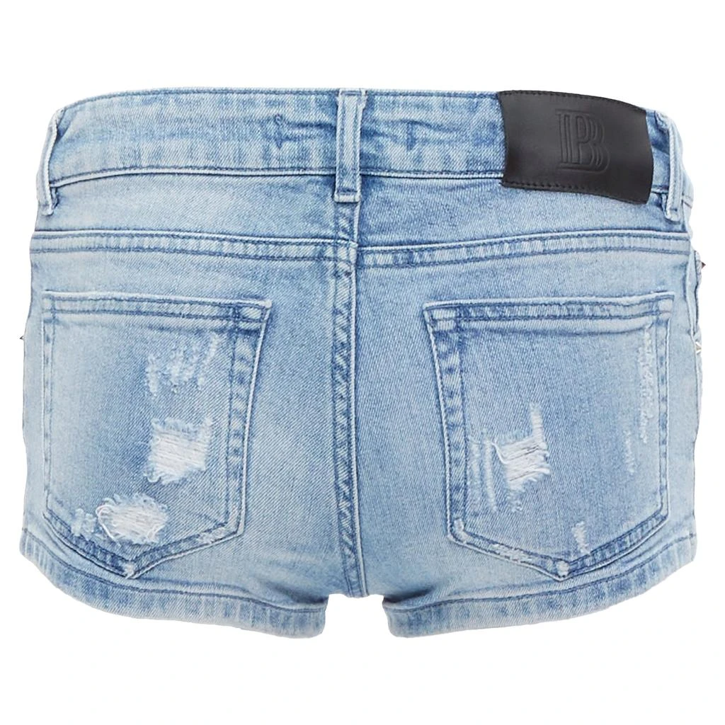 PIERRE BALMAIN Distressed Washed B Logo Charm Hot Shorts 5