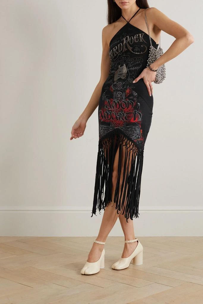 CONNER IVES Macramé-trimmed printed cotton-jersey midi dress 2
