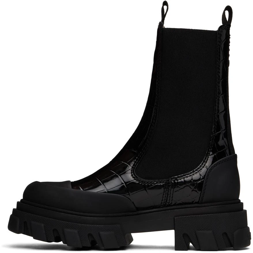 Ganni Black Cleated Mid Chelsea Boots 3