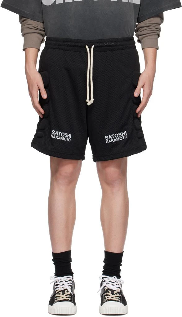 Satoshi Nakamoto Black Mesh Moto Shorts 1