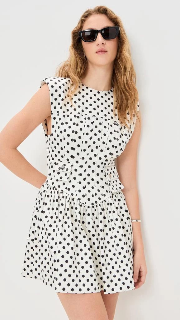 Ganni Printed Double Satin Corset Mini Dress 1
