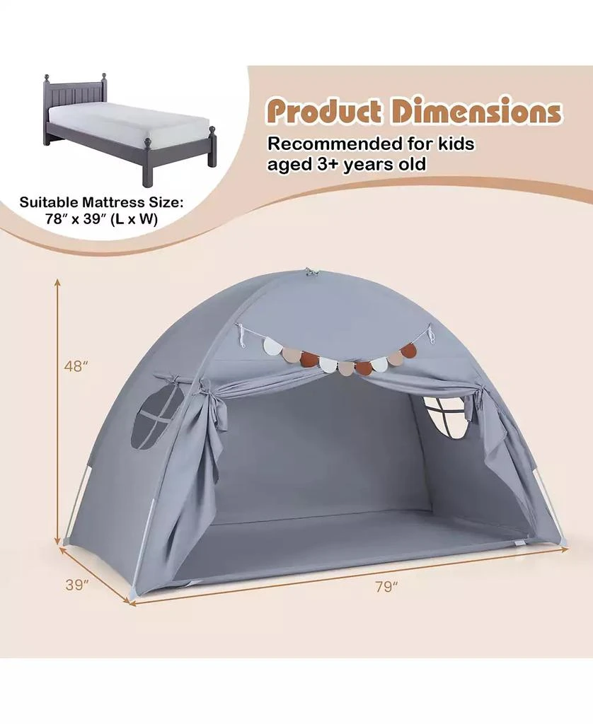 Mecale Indoor Bed Canopy Tent for Kids with 2 Windows 3