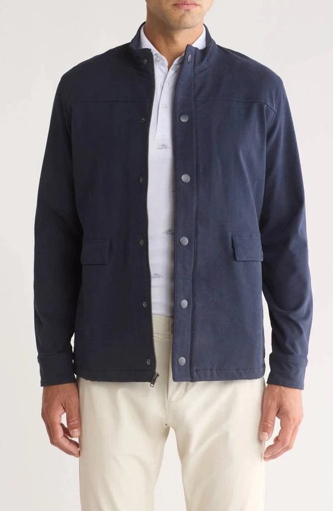 Travis Mathew Cloud Denim Full Zip Jacket In Blue Nights