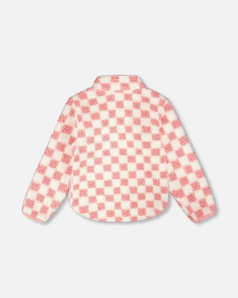 Deux par Deux Sherpa Jacket Pink Checkerboard 3