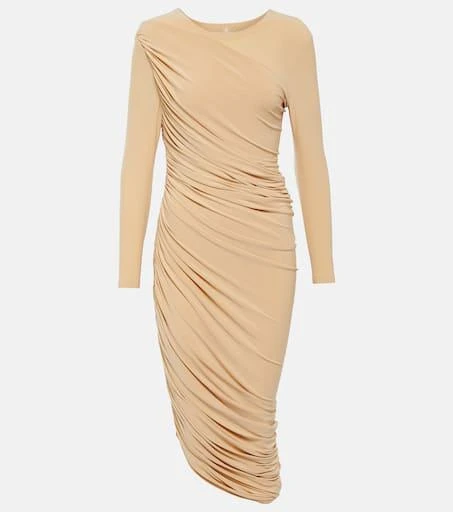 Norma Kamali Diana asymmetric ruched minidress 1