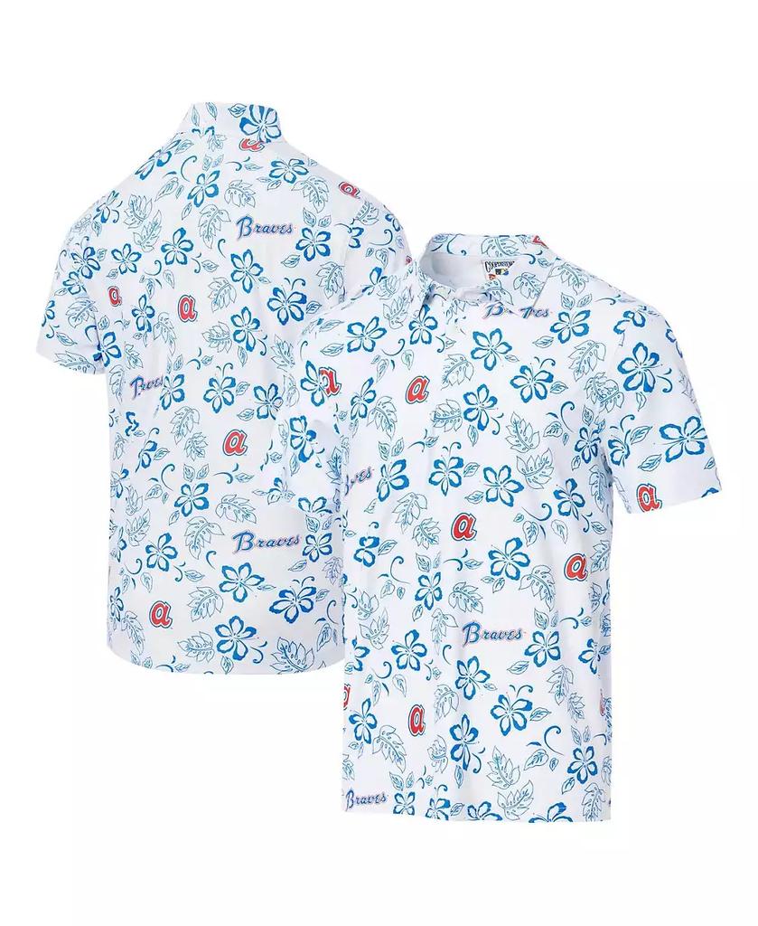 Reyn Spooner Men's White Atlanta Braves Cooperstown Collection Performance Polo Shirt