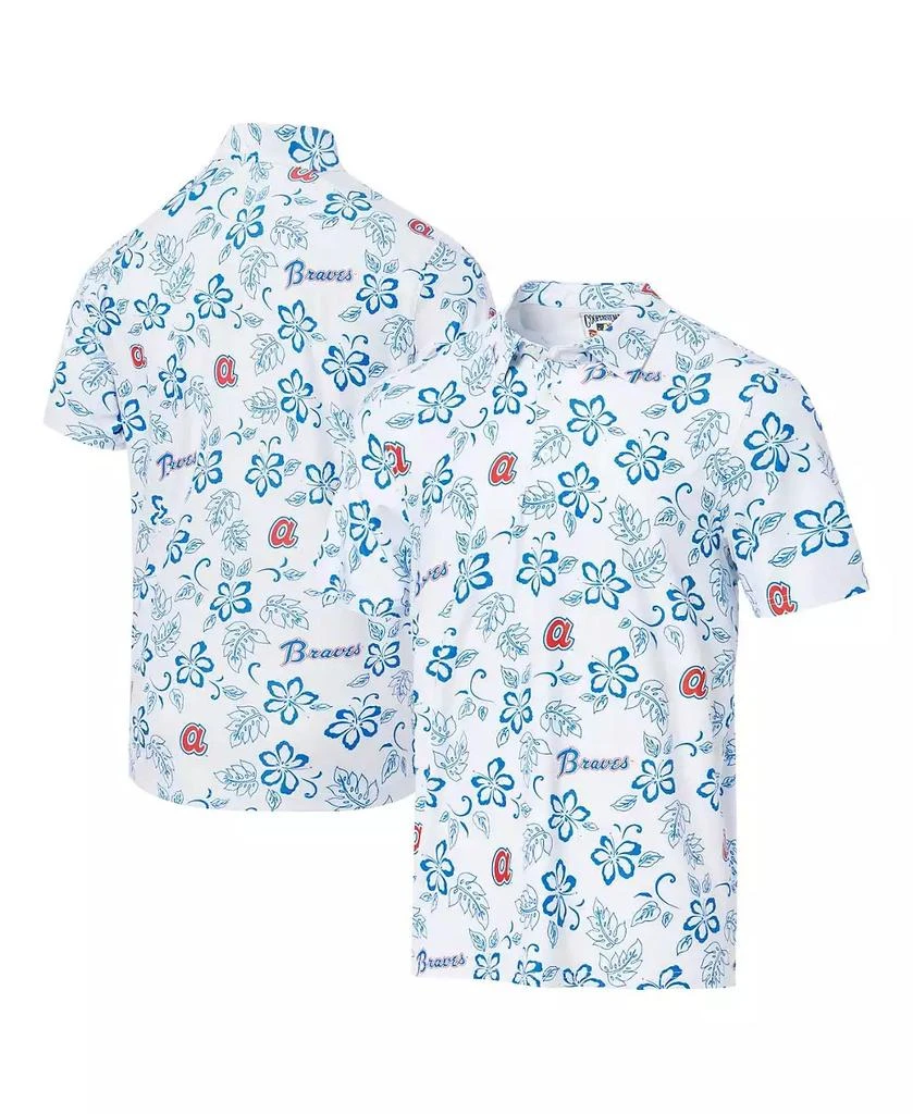 Reyn Spooner Men's White Atlanta Braves Cooperstown Collection Performance Polo Shirt 1