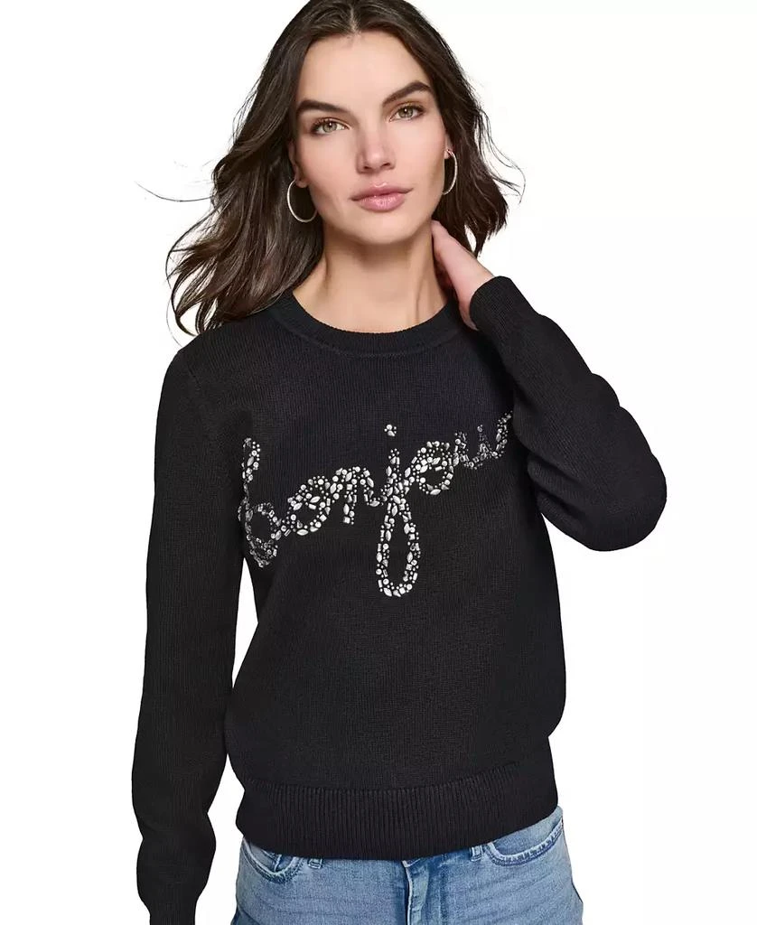 Karl Lagerfeld Paris Women's Embellished Graphic Sweater 1