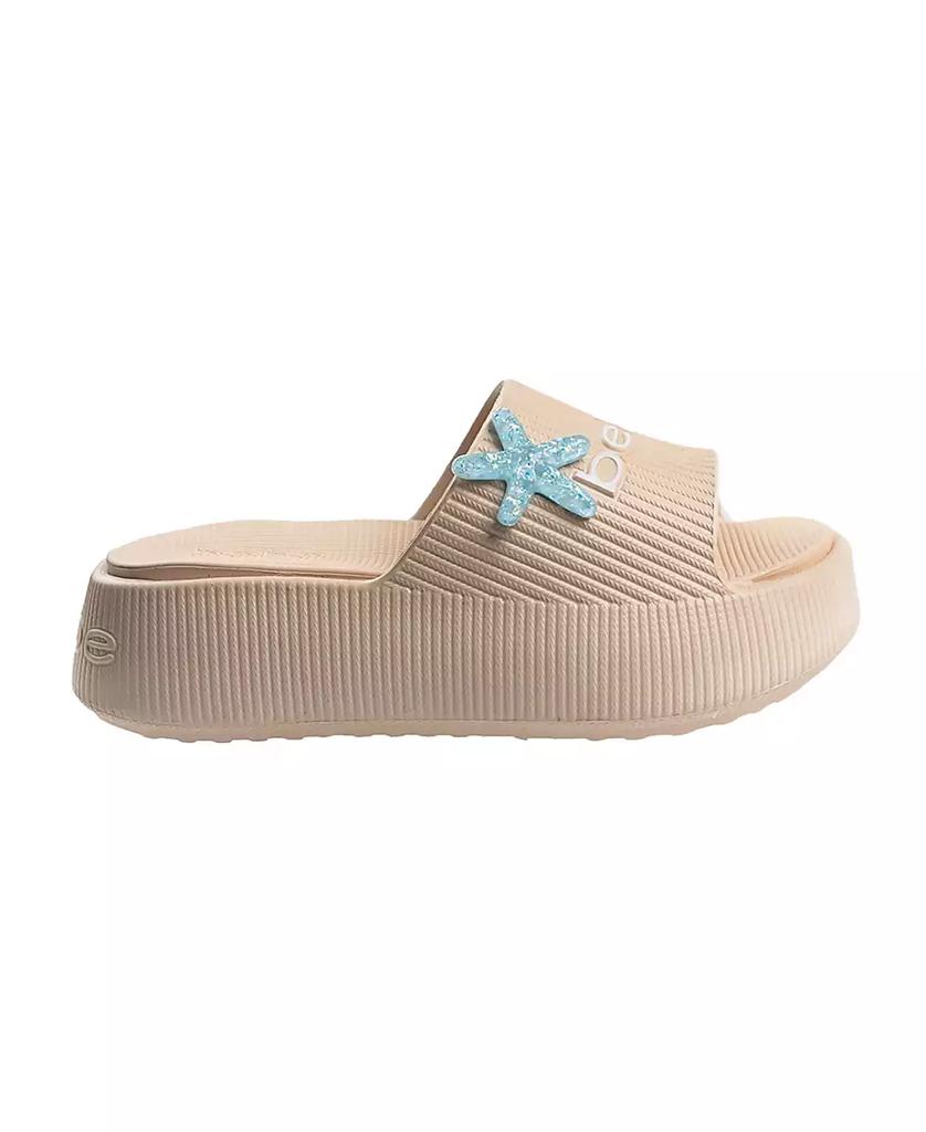 Bebe Little and Big Girls Stylish and Comfortable Summer Platform with Starfish Charm Slides