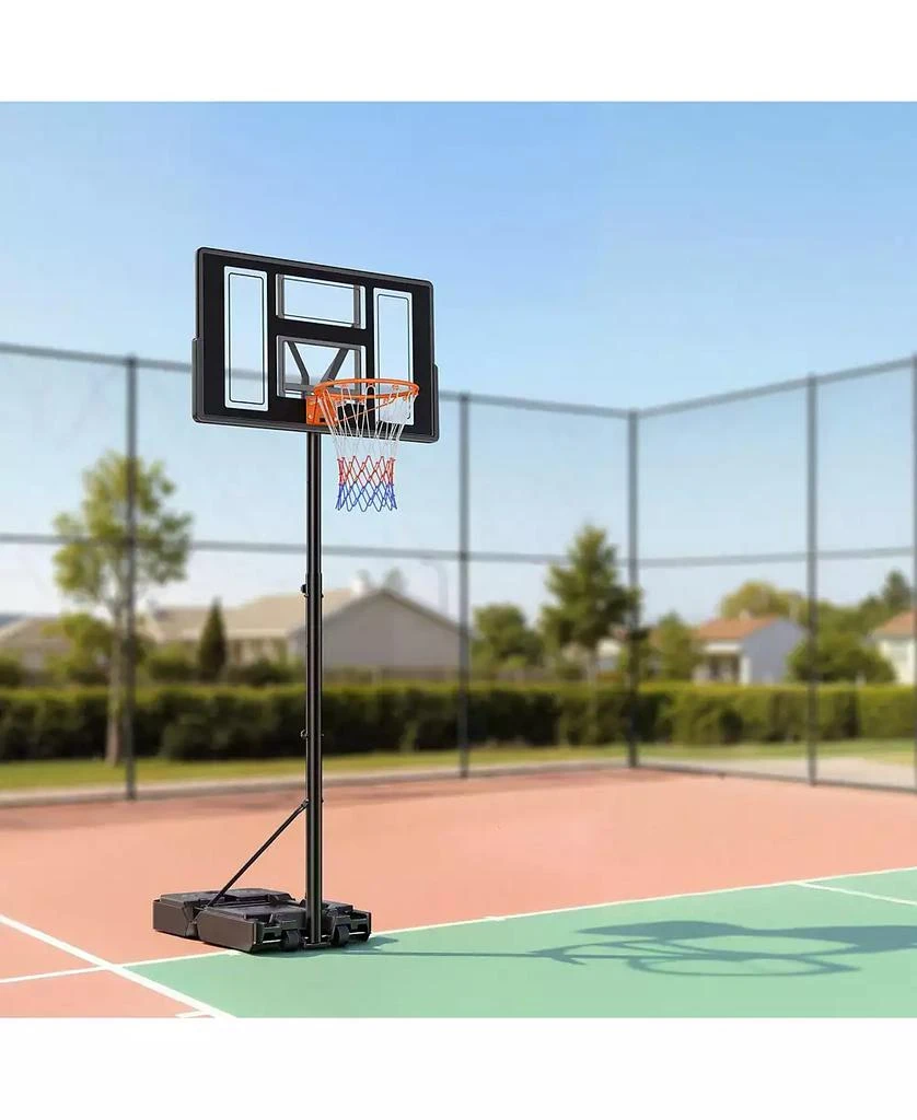 Mecale Portable Basketball Hoop, 4.4–10 ft Height Adjustable Stand, Built-In Rolling Wheels, Adjustable Goal System 2