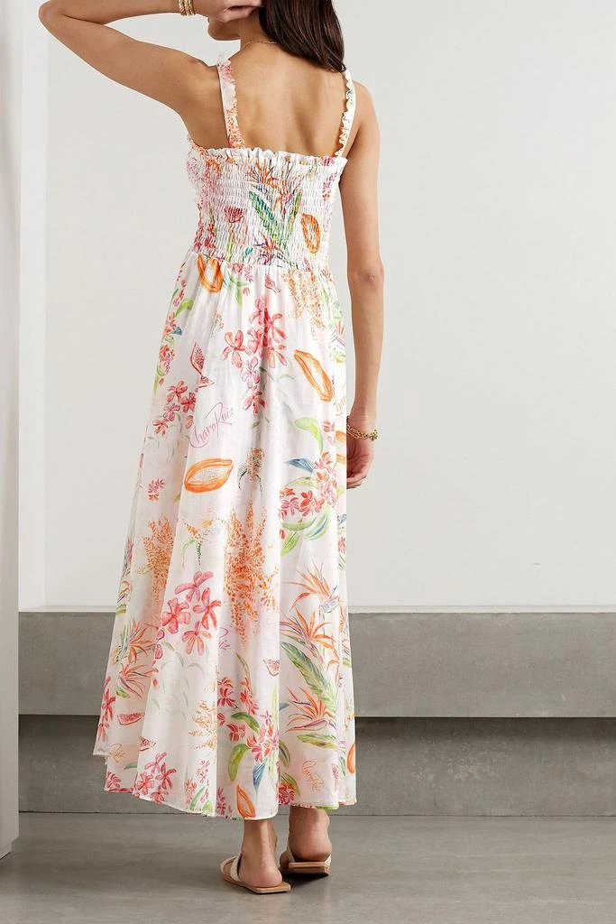 Charo Ruiz Ibiza Coa shirred printed cotton-voile maxi dress 3