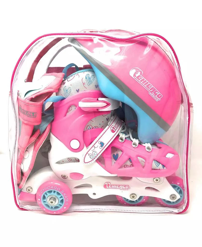 Chicago Skates Chicago Adjustable Inline Training Skate 8pc Combo Set - Size M (1-4) 4