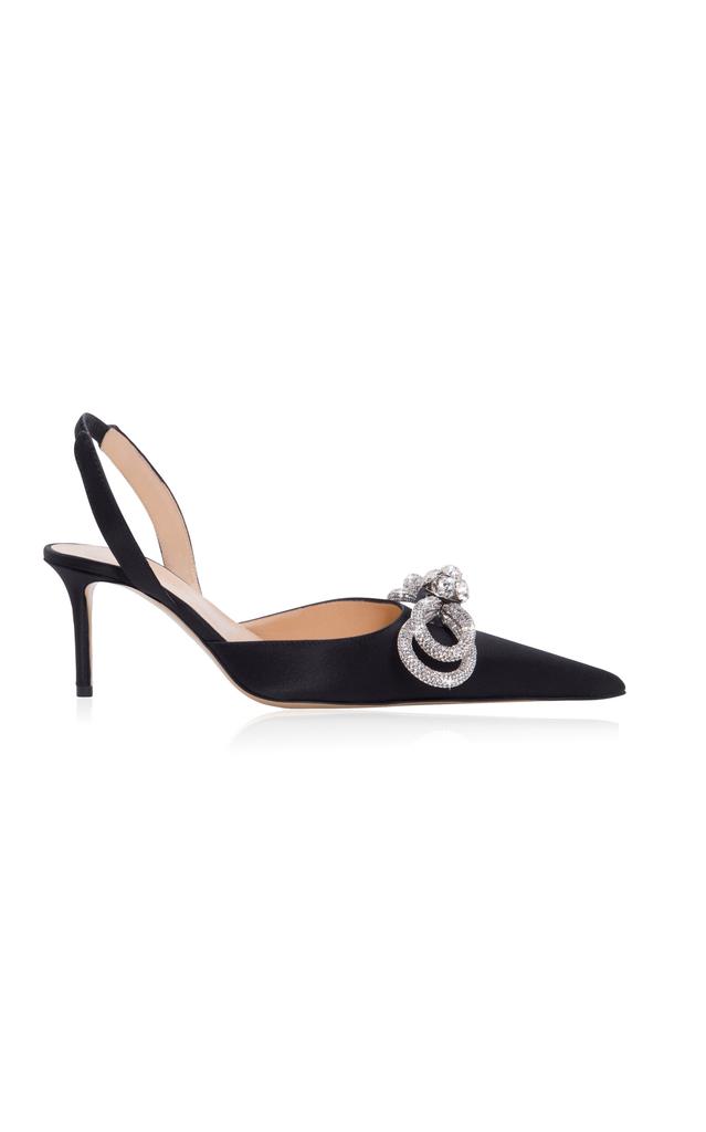 Mach & Mach Mach & Mach - Double Bow Satin Slingback Pumps - Black - IT 37 - Moda Operandi