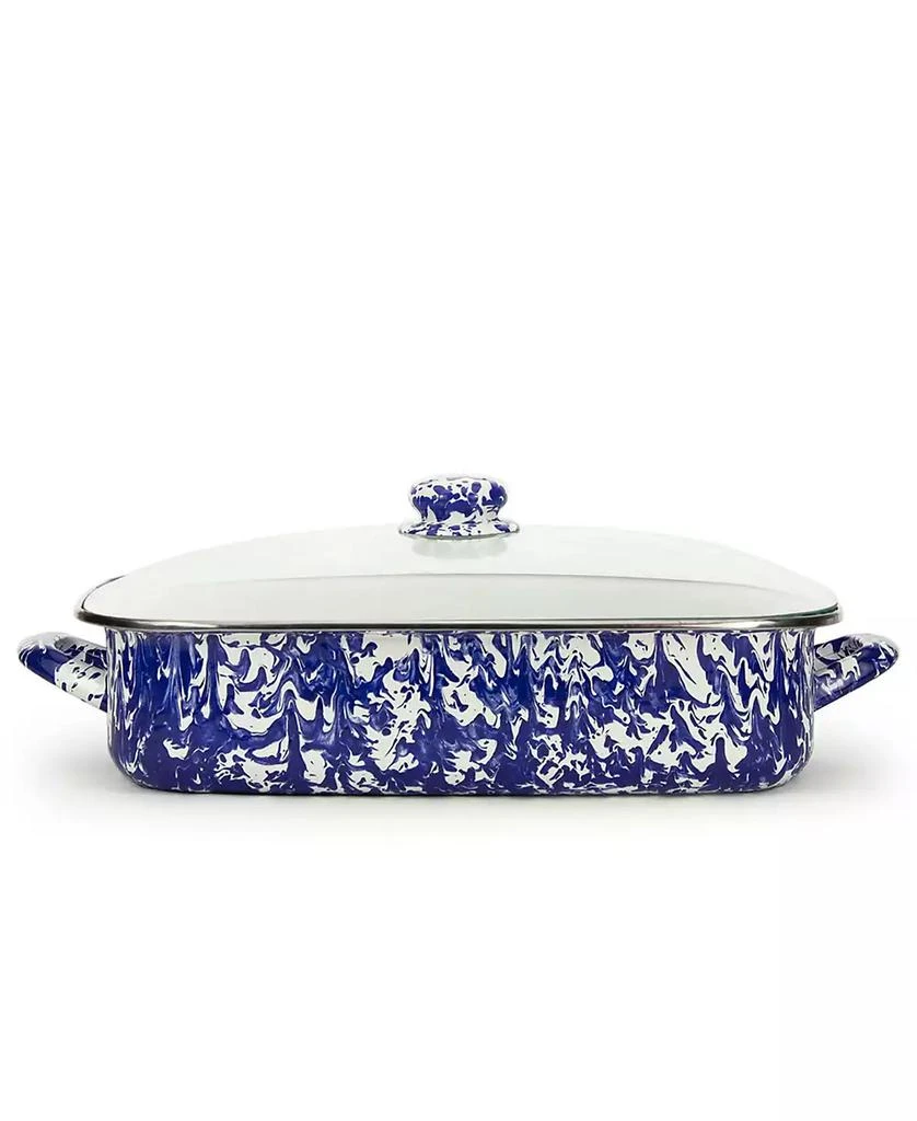 Golden Rabbit Cobalt Swirl Enamelware Collection 10.5 Quart Roasting Pan