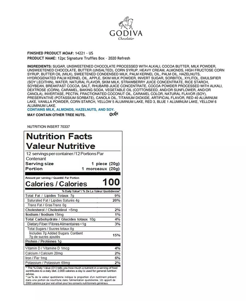 Godiva Signature Truffles Assorted Chocolate Gift Box 12 Piece 5