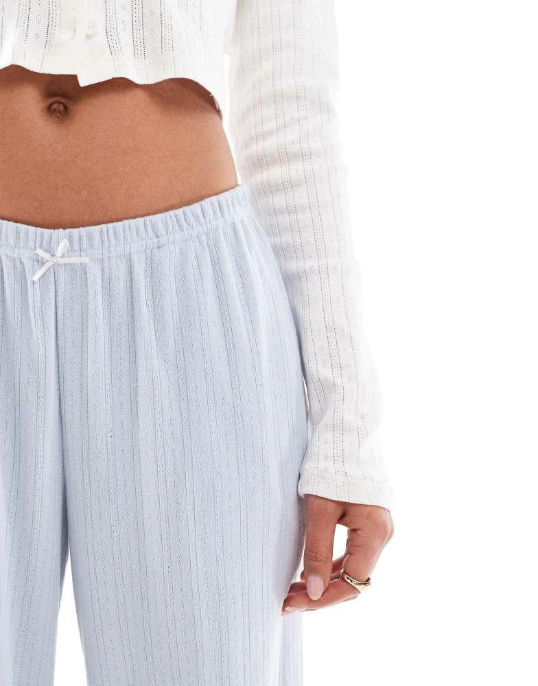 HOLLISTER Hollister nightwear ribbed baggy trouser in blue multi 5