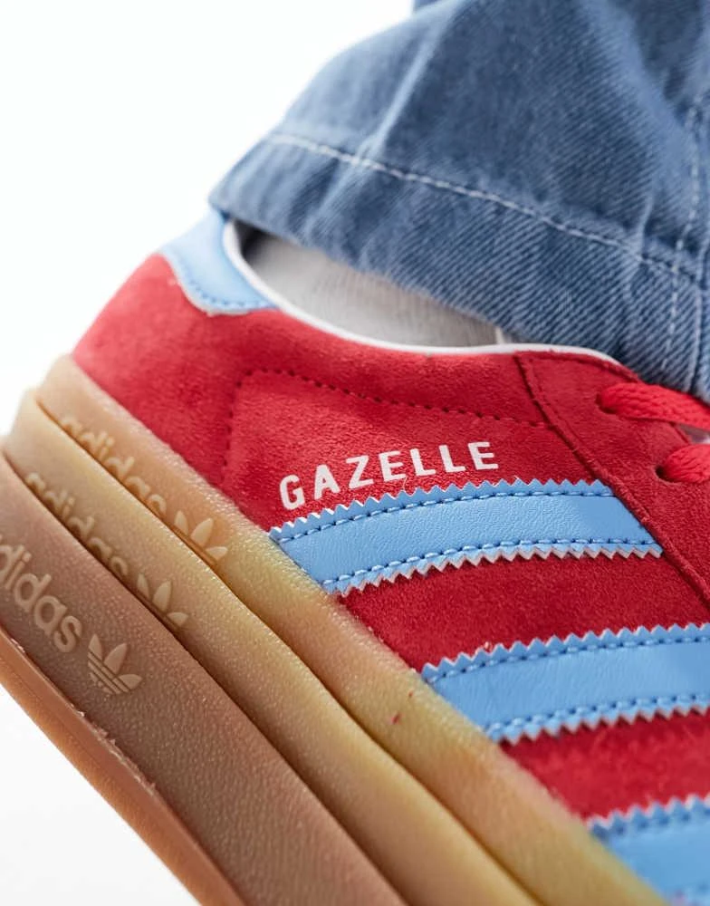 Adidas adidas Originals Gazelle Bold trainers in red and blue 4