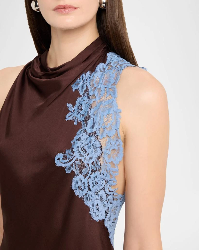 A.L.C. Rose Lace-Embroidered Cowl-Neck Top 5