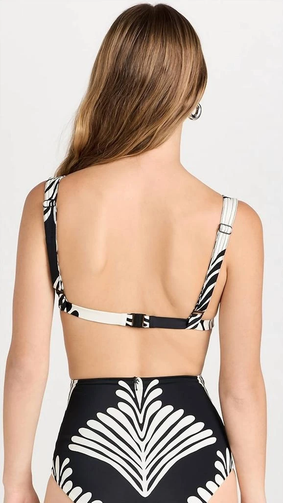 JOHANNA ORTIZ Turkana Bikini Top In Fans Black Ecru 3