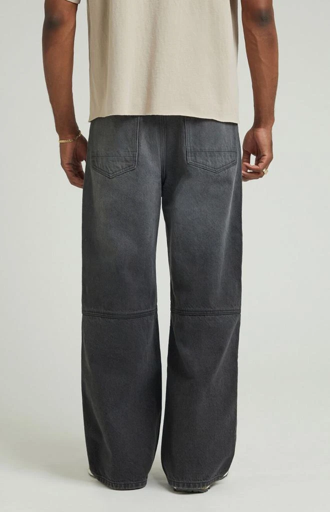 PacSun Black Panel Knee Extreme Baggy Jeans 4