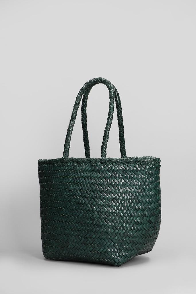 DRAGON DIFFUSION Grace Basket Small Tote In Green Leather