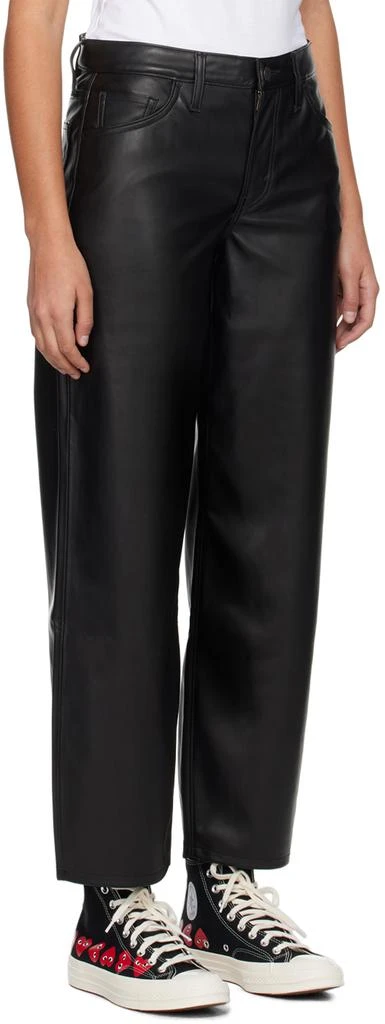Levi's Black Baggy Dad Faux-Leather Trousers 2