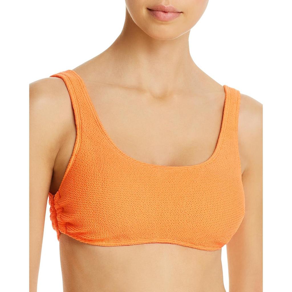 PilyQ Womens Ring Side Scoop Neck Swim Top Separates