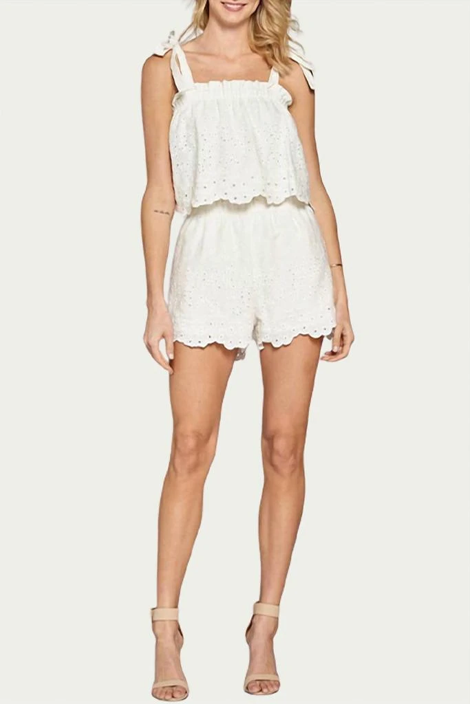 Fore Broderie Anglaise Paperbag Short In White 2