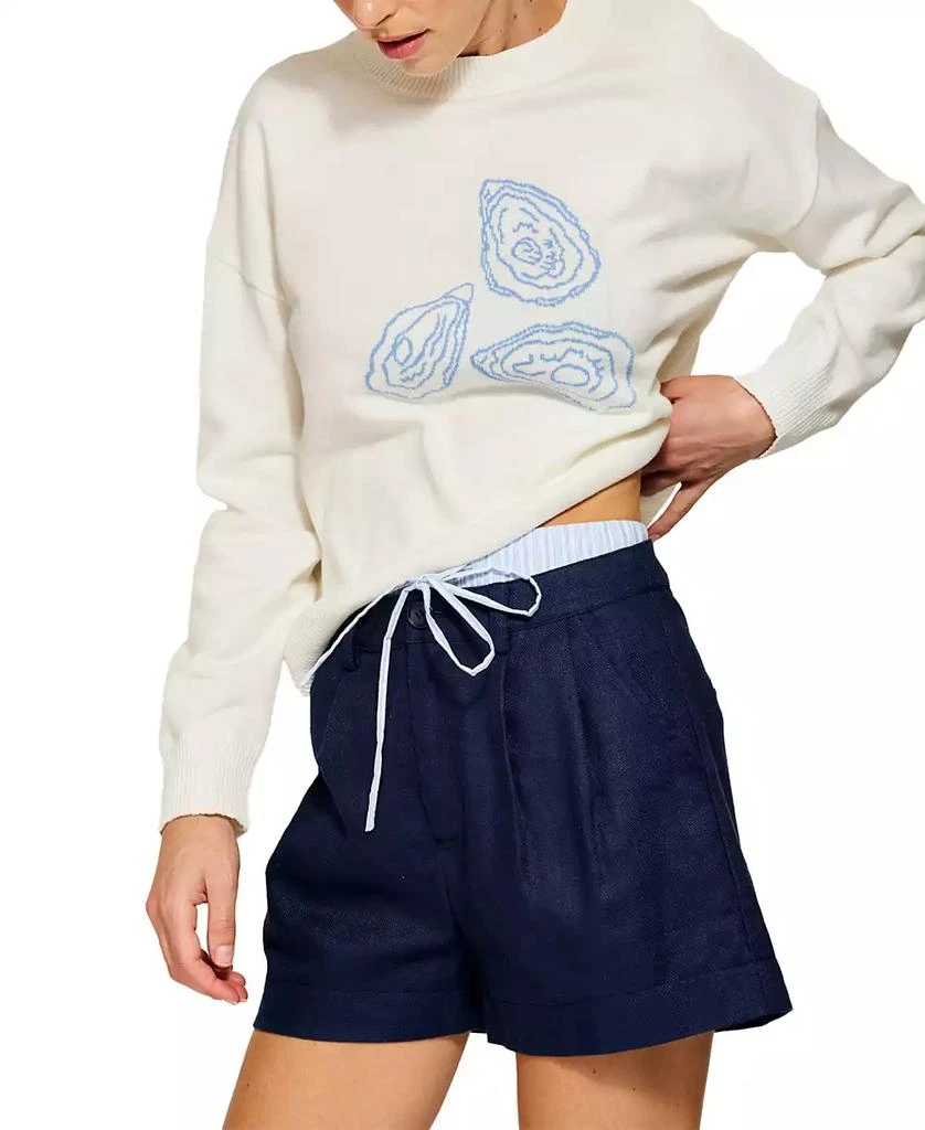 Line & Dot Women's Oyster Motif Crewneck Sweater 5