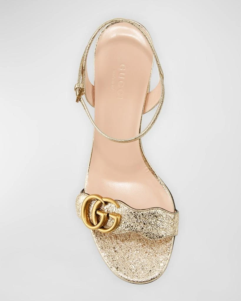 Gucci Marmont Metallic High-Heel Sandals 4