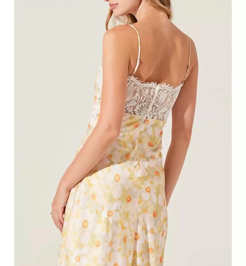 ASTR Women's Ivanna Floral Lace-Trim Sweetheart Maxi Dress 3