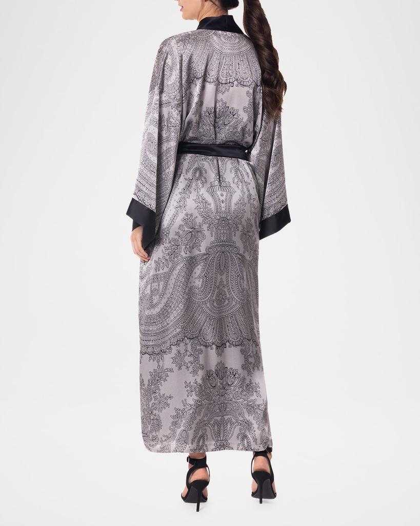Christine Lingerie Bardot Lace-Print Silk Robe