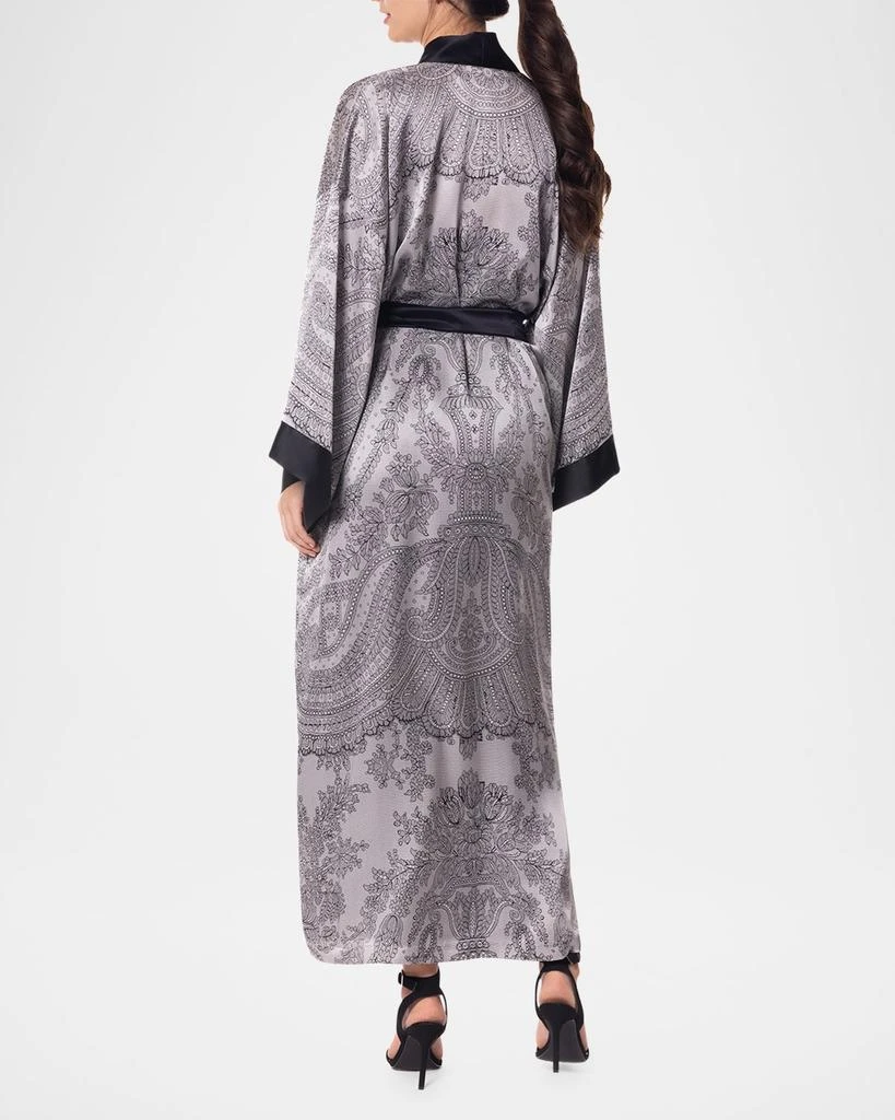 Christine Lingerie Bardot Lace-Print Silk Robe 3