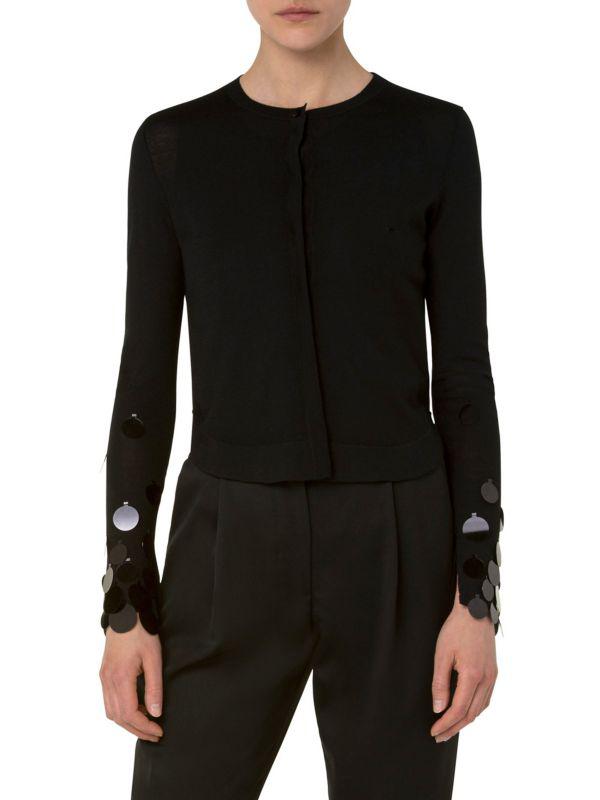 Akris Wool Sequin Embellished Cardigan
