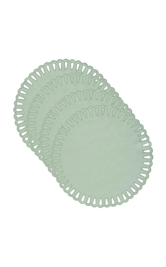MoDA Moda Domus - Set-of-Four Handcrafted Linen Placemats - Green - Moda Operandi 1