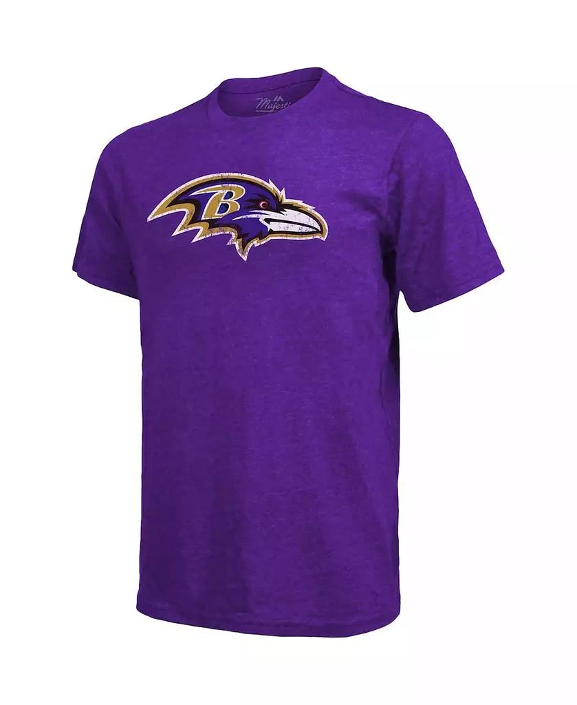 Majestic Men's Lamar Jackson Purple Baltimore Ravens Tri-Blend Name and Number T-shirt 3