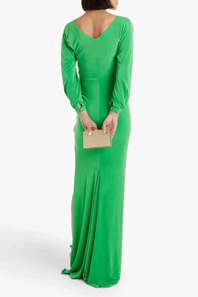 green emerald velvet dress Alaya Mikado Dress In Forest-Green – Rhea Costa main image 1