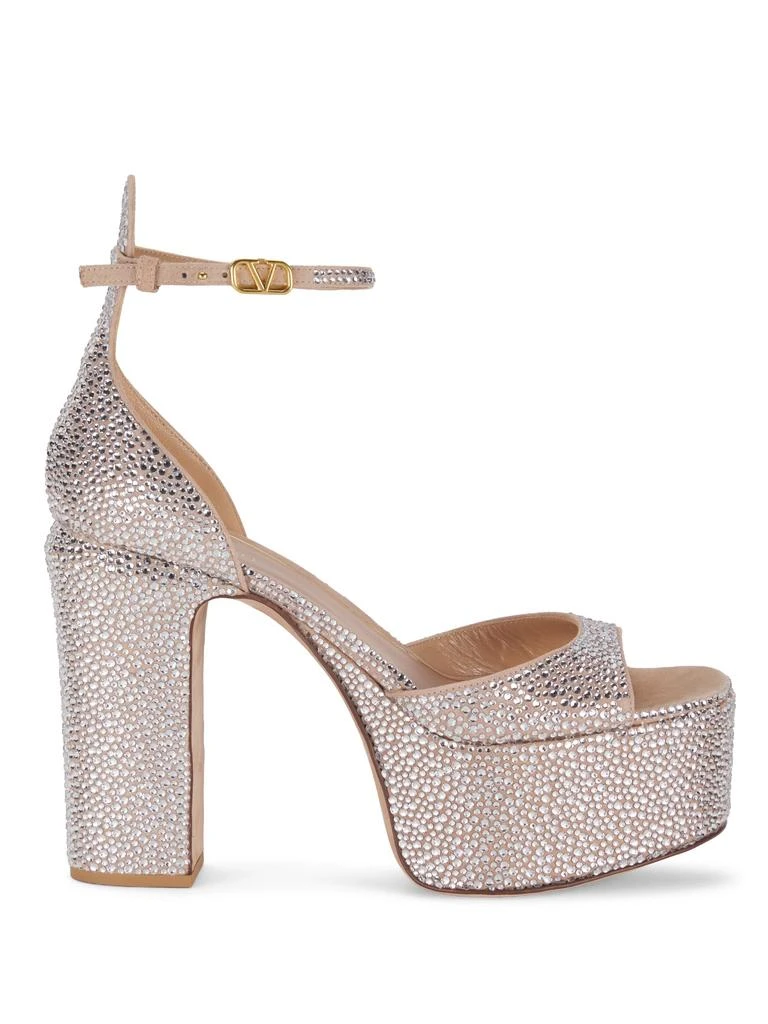 Valentino Tan-Go 120MM Crystal-Embellished Leather Platform Sandals 1