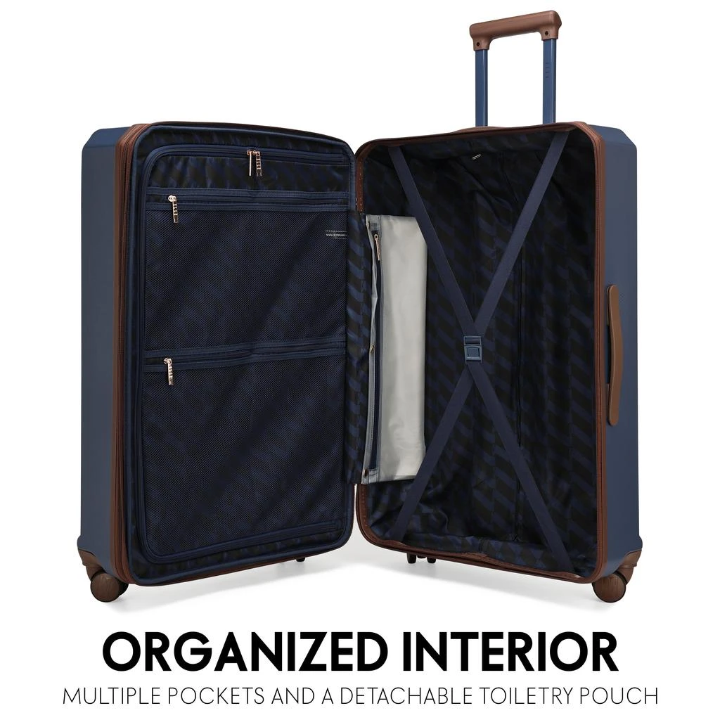 ELLE Luxe Journey 3 Piece Expandable Retro Spinner Luggage Set | Navy 2