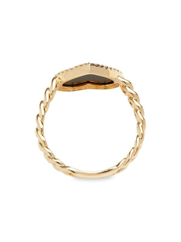 Effy 14K Yellow Gold, Onyx 
0.11 TCW Diamond Heart Ring 3