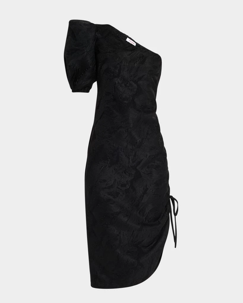 strapless open back dress One Shoulder Maxi Dress - Black