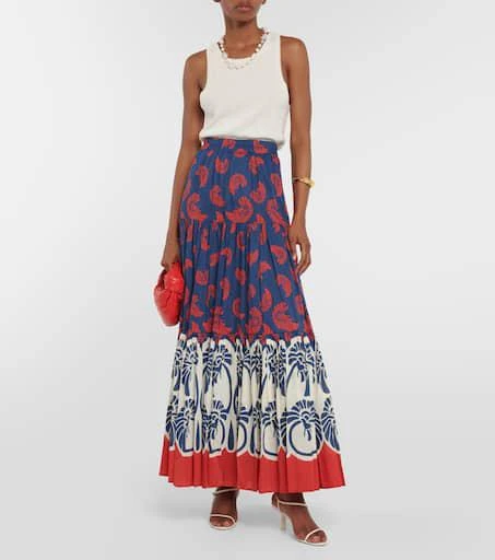 LA DOUBLE J Palmetto Placée cotton and silk maxi skirt 2