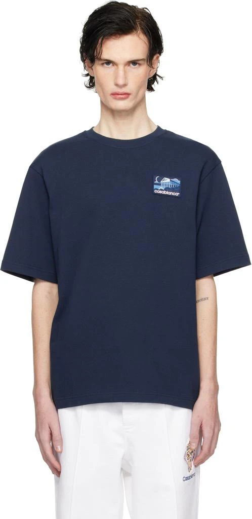 Casablanca Navy Greek Temple Patch T-shirt 1