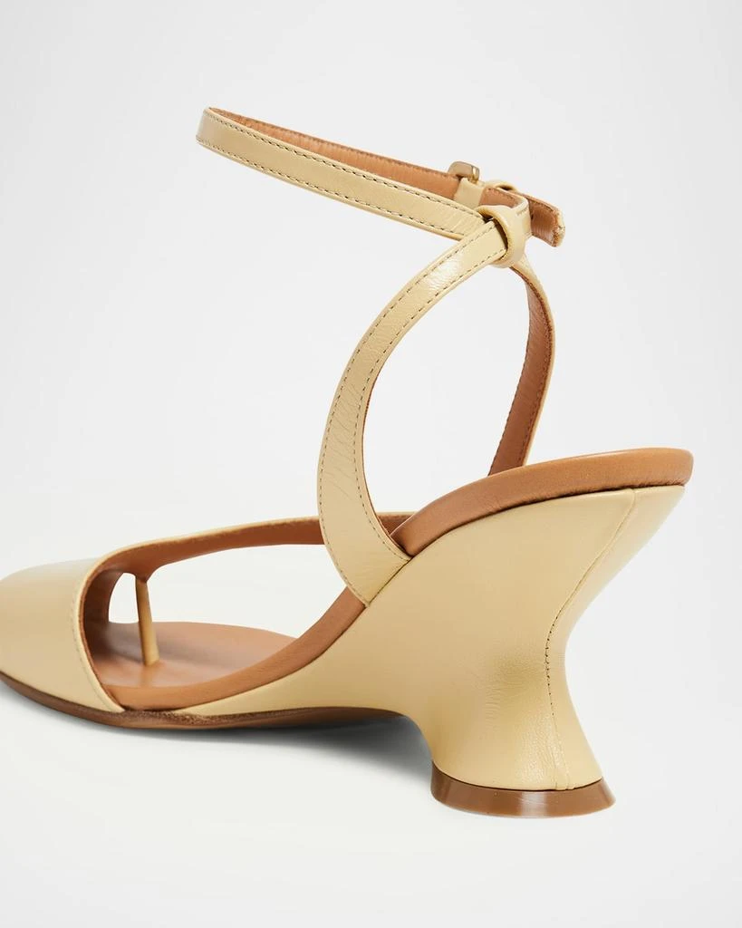 Dries Van Noten Asymmetrical Leather Wedge Sandals 3