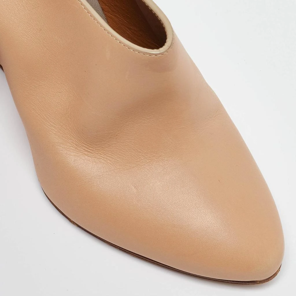 Chloé Chloe Beige/Grey Leather and Suede Wedge Slingback Pumps Size 34 7