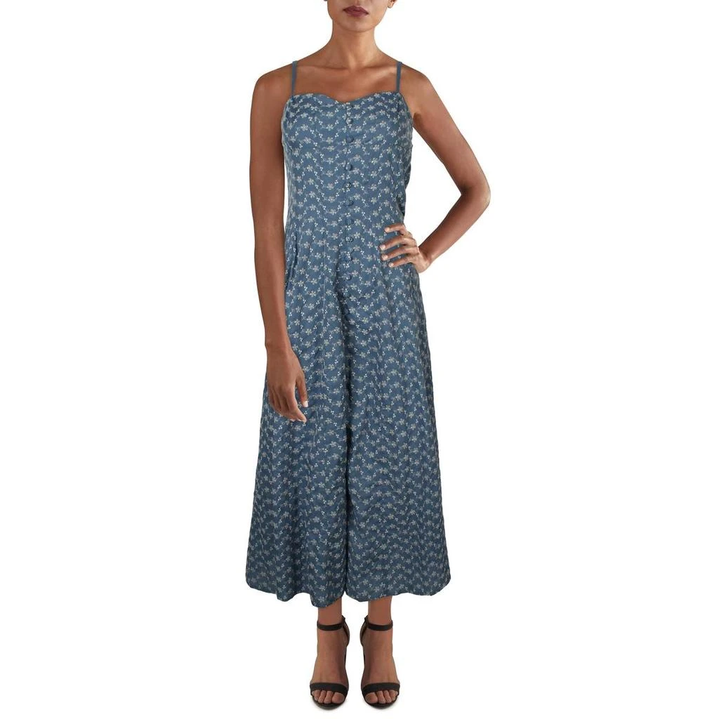 Taylor Womens Embroidered Eyelet Midi Dress 1