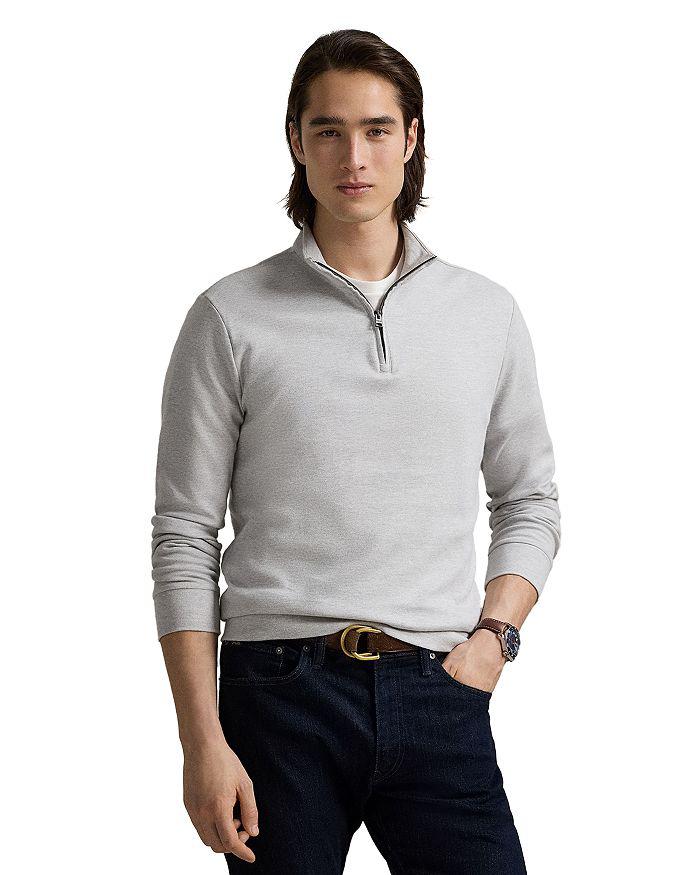 Ralph Lauren Luxury Double Knit Jacquard Quarter Zip Pullover