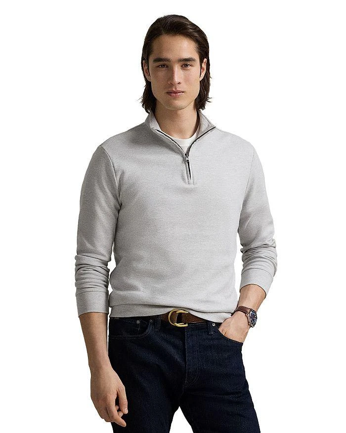 Ralph Lauren Luxury Double Knit Jacquard Quarter Zip Pullover 1